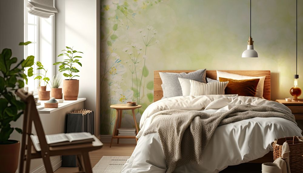 Vector spring floral background photowallpaper Scandiwall