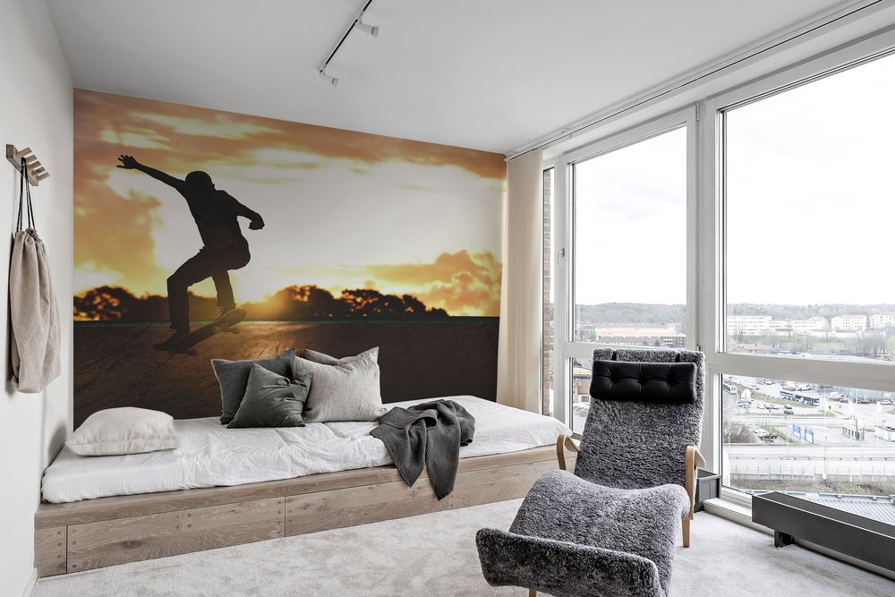 Skateboard jump photowallpaper Scandiwall