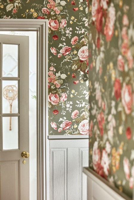 Stapleton Park Olive/Bengal Red - DOSW217046 wallpaper Sanderson