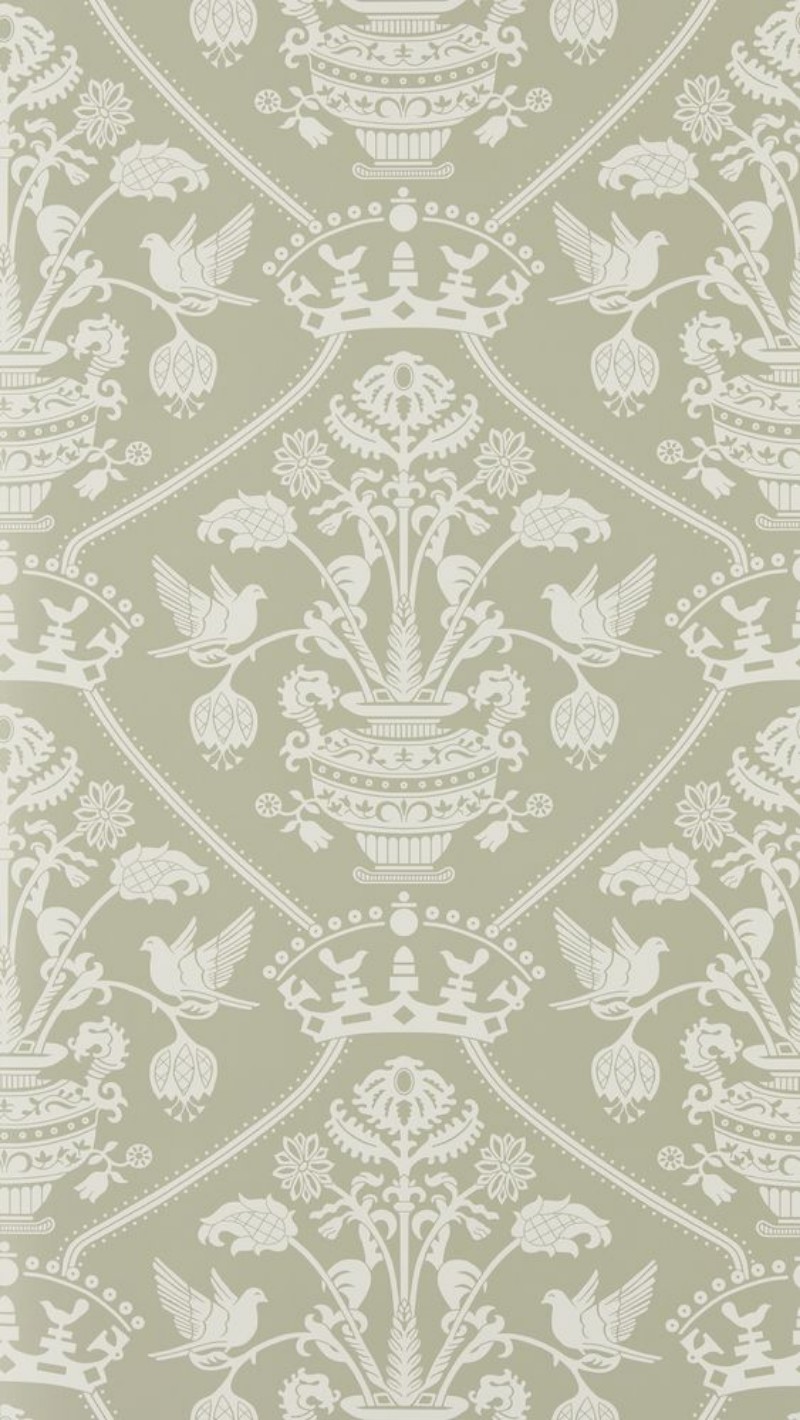 Bild vun Faarf Highgrove Damask Silver Green - DHIP217502 - 05999-01