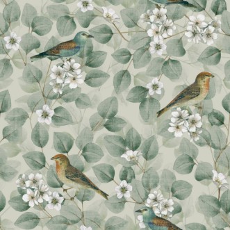 Birds & Blossoms Green - 296402 wallpaper Arthouse