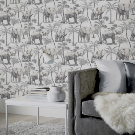 Safari Elephant Charcoal - 296700 wallpaper Arthouse