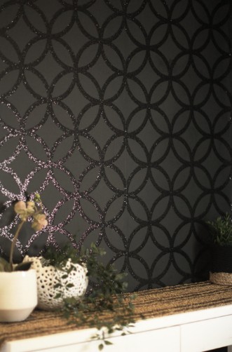 Sequin Geo Black - 921708 wallpaper Arthouse