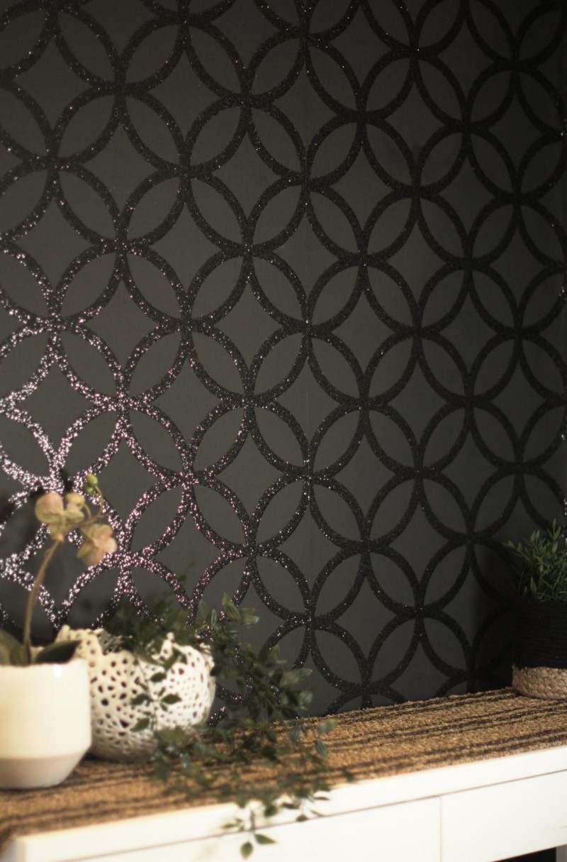 Sequin Geo Black - 921708 wallpaper Arthouse