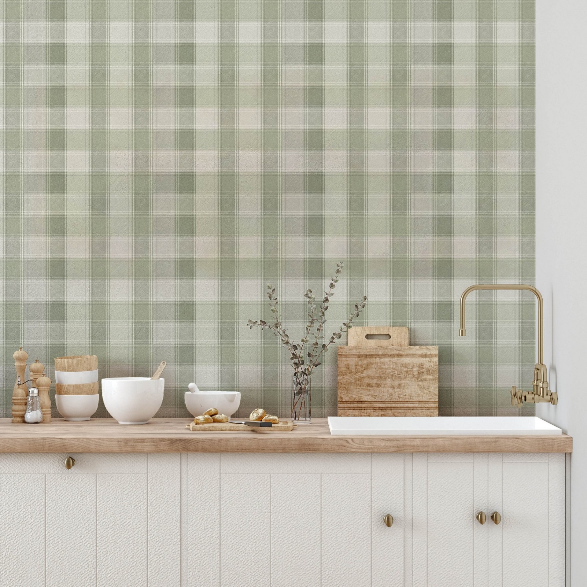 Country Check Sage - 922806 wallpaper Arthouse
