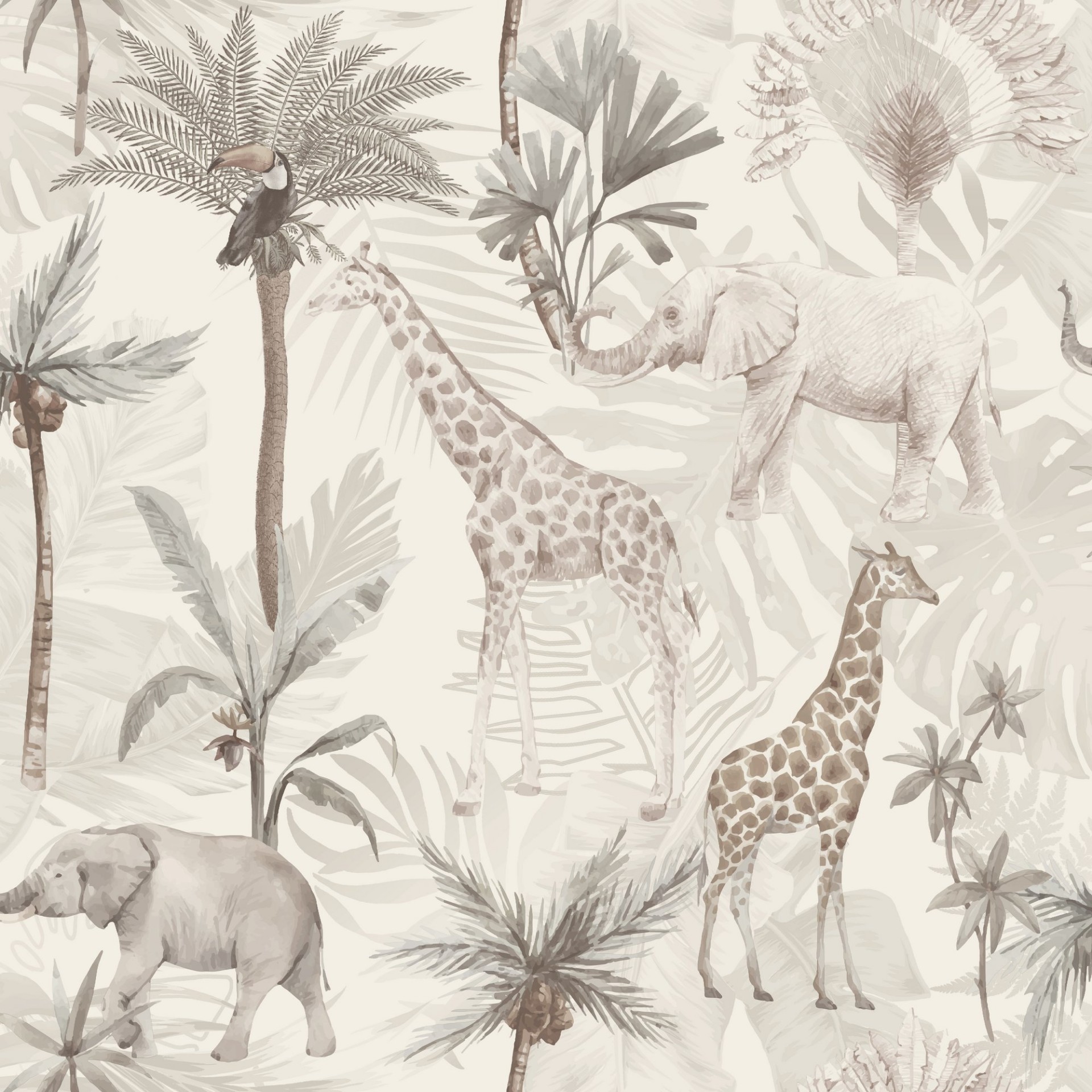 Serengeti Animals Neutral - 923703 wallpaper Arthouse