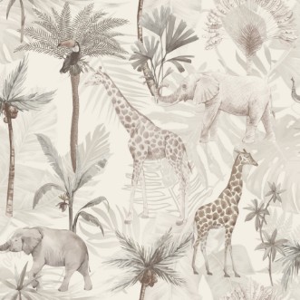 Serengeti Animals Neutral - 923703 wallpaper Arthouse