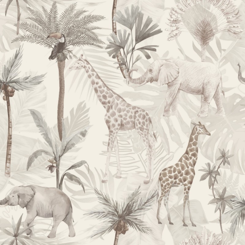 Serengeti Animals Neutral - 923703 wallpaper Arthouse
