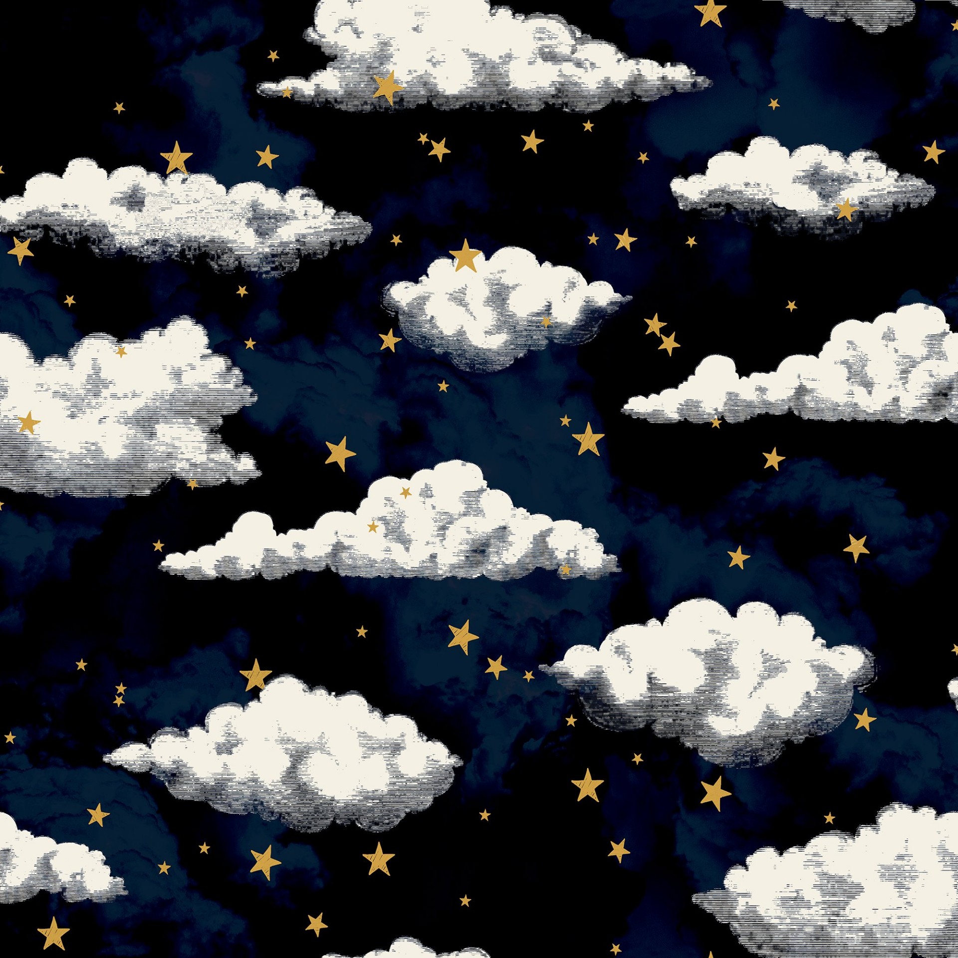 Stars And Clouds Navy - 923907 wallpaper Arthouse
