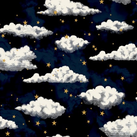 Stars And Clouds Navy - 923907 wallpaper Arthouse