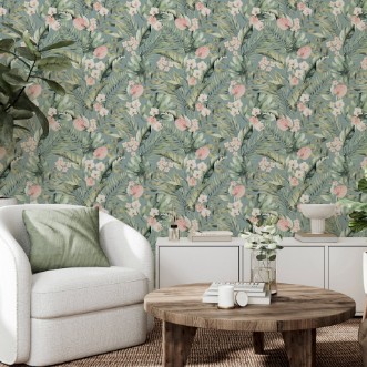 Tropical Floral Sea Blue - 924905 wallpaper Arthouse
