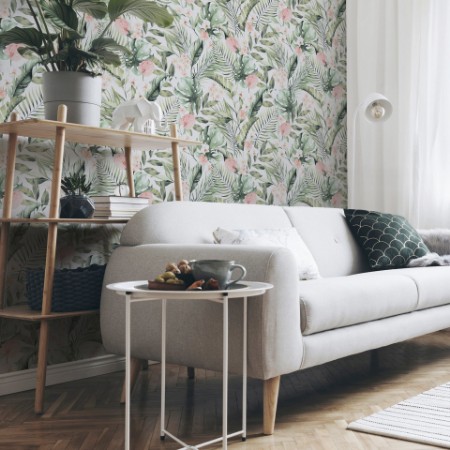 Tropical Floral Pink & Green - 924906 wallpaper Arthouse
