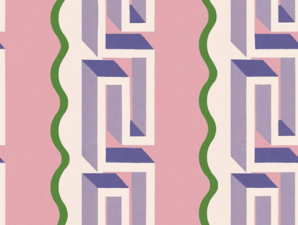 Rayure Méandre - 9700W wallpaper Boråstapeter