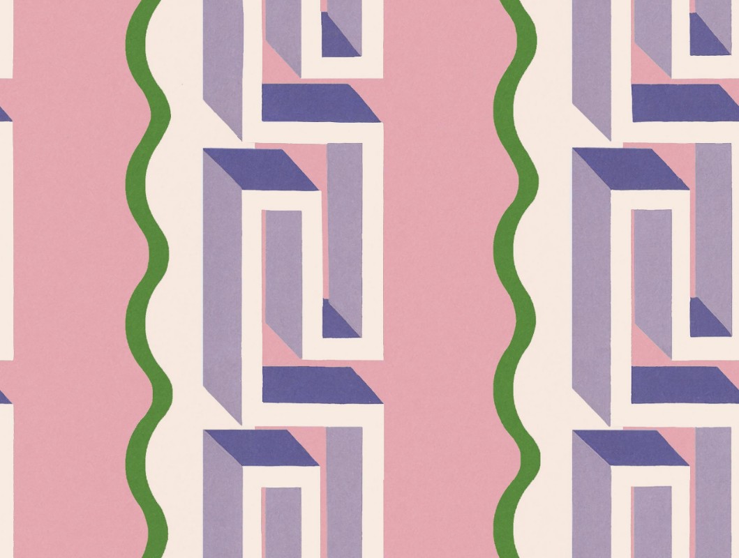 Rayure Méandre - 9700W wallpaper Boråstapeter