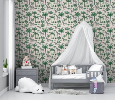 Lusaka Green - 1064401-01 wallpaper Wallpassion Kids