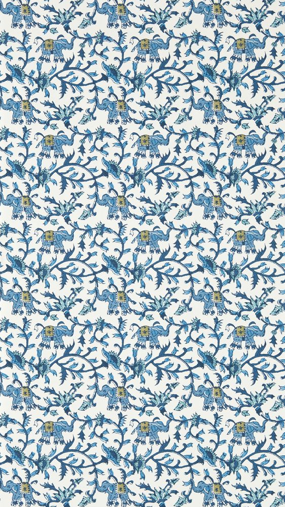 Hathi Cobalt - W0236/01 wallpaper Clarke & Clarke