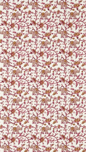 Hathi Raspberry - W0236/03 wallpaper Clarke & Clarke