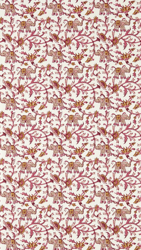 Hathi Raspberry - W0236/03 wallpaper Clarke & Clarke