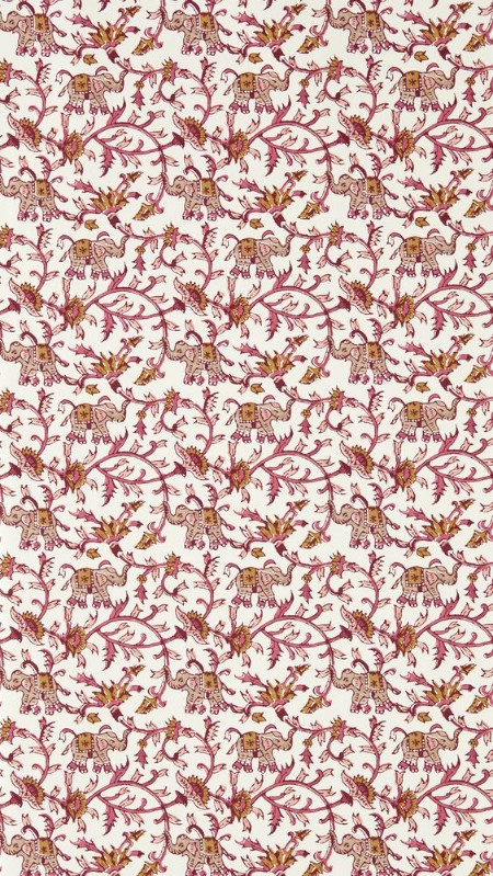 Hathi Raspberry - W0236/03 wallpaper Clarke & Clarke