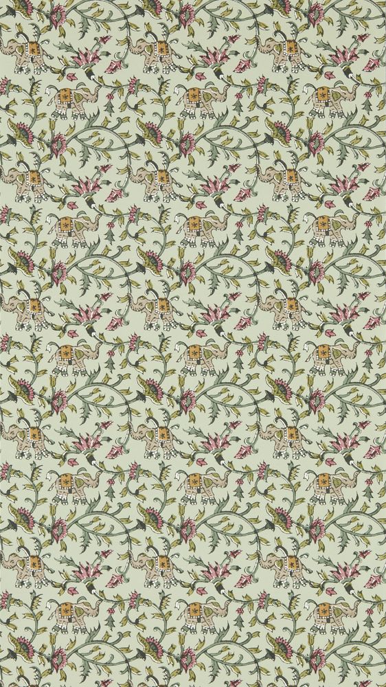 Hathi Sage - W0236/04 wallpaper Clarke & Clarke