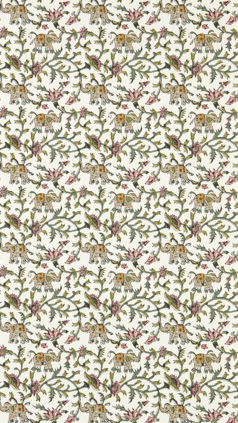 Hathi Sage/Blush - W0236/05 wallpaper Clarke & Clarke