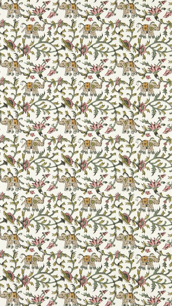 Hathi Sage/Blush - W0236/05 wallpaper Clarke & Clarke