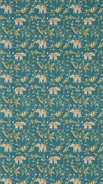 Hathi Teal - W0236/06 wallpaper Clarke & Clarke