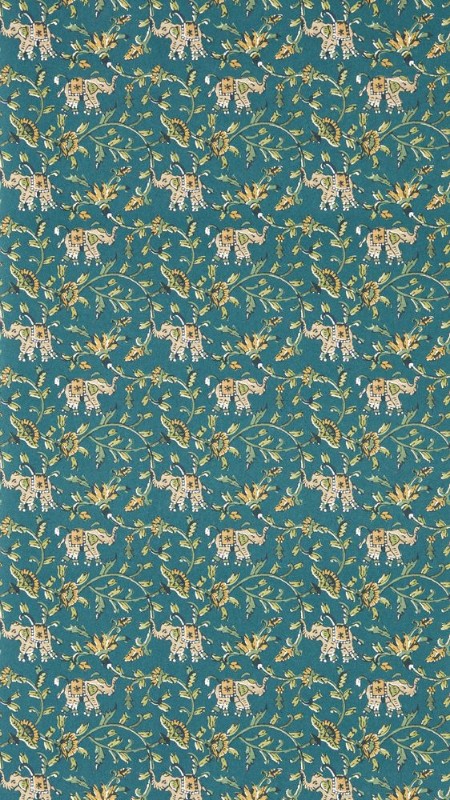 Hathi Teal - W0236/06 wallpaper Clarke & Clarke