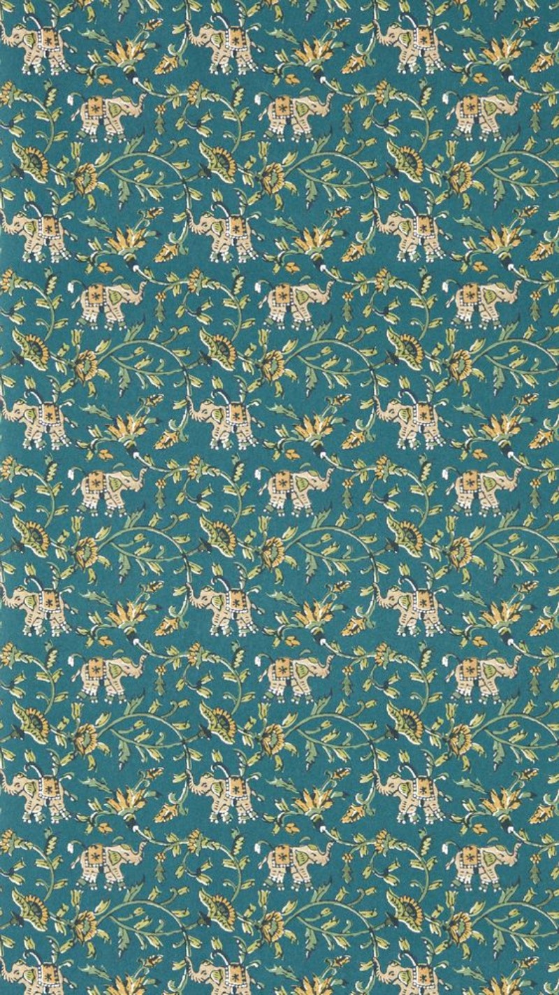 Hathi Teal - W0236/06 wallpaper Clarke & Clarke