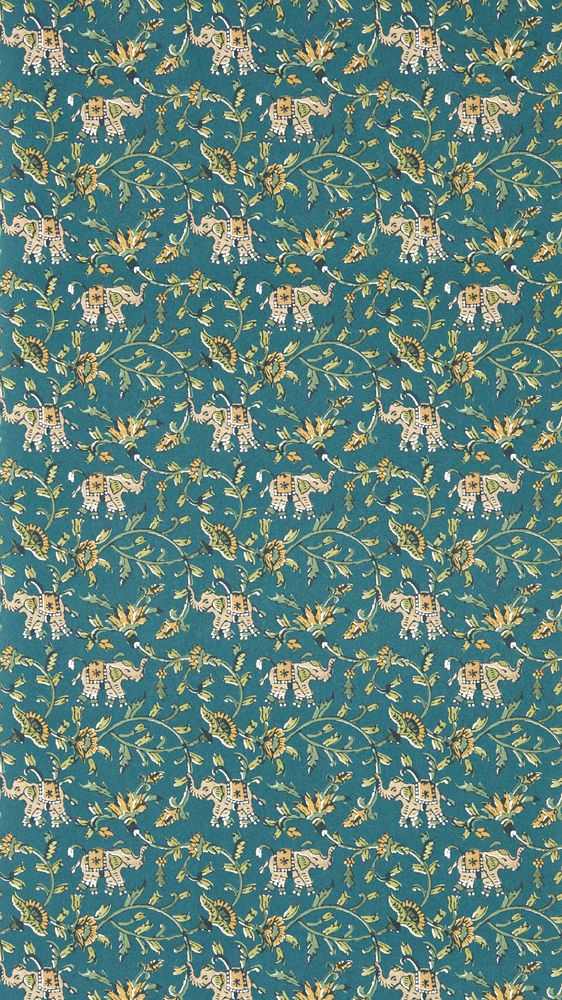 Hathi Teal - W0236/06 wallpaper Clarke & Clarke