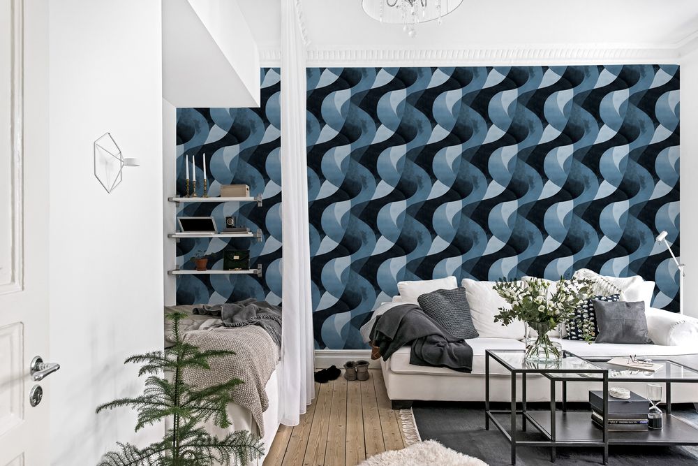 Stanley Blue - 1070101-02 wallpaper in between Stanley Blue - 1070101-02 wallpaper in between