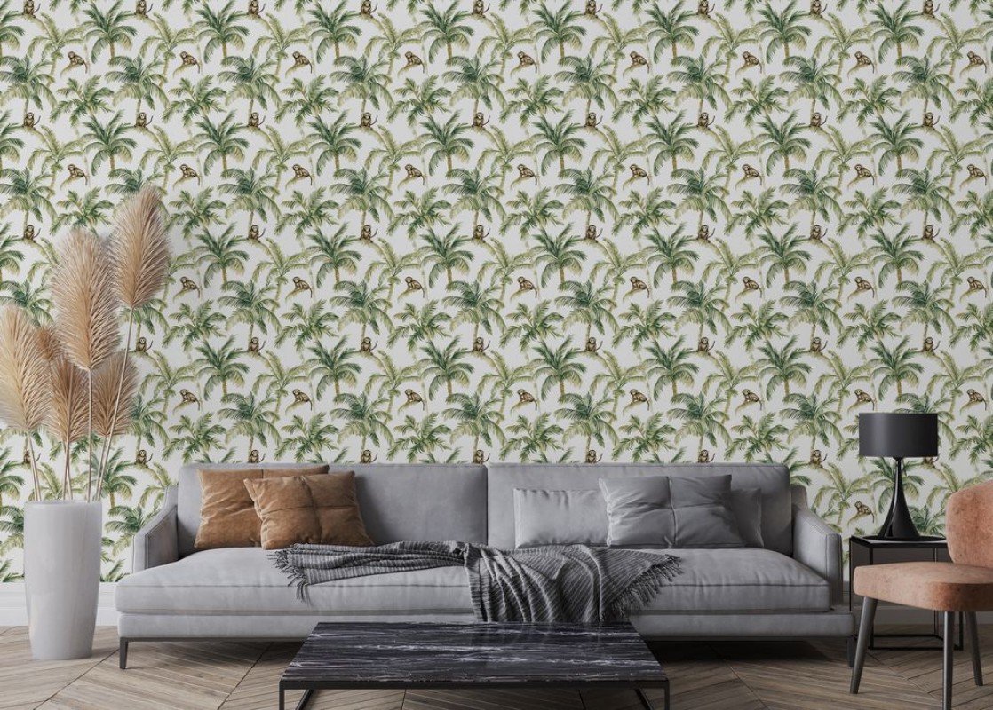 Kampala Green - 1066801-01 wallpaper Blue Monkey