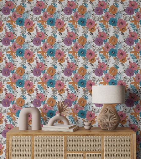 Nella White - 1078101-02 wallpaper Blue Monkey