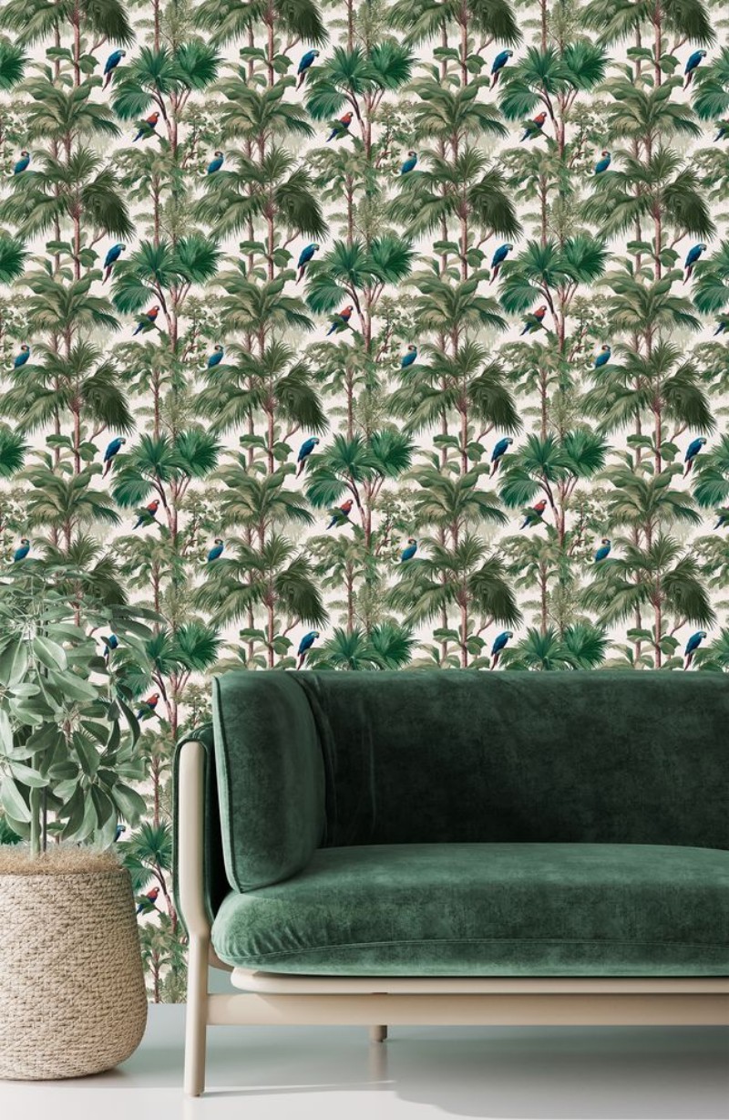 Madagaskar Green - 1085001-01 wallpaper Blue Monkey