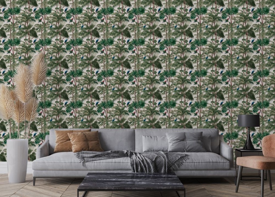 Madagaskar Green - 1085001-01 wallpaper Blue Monkey