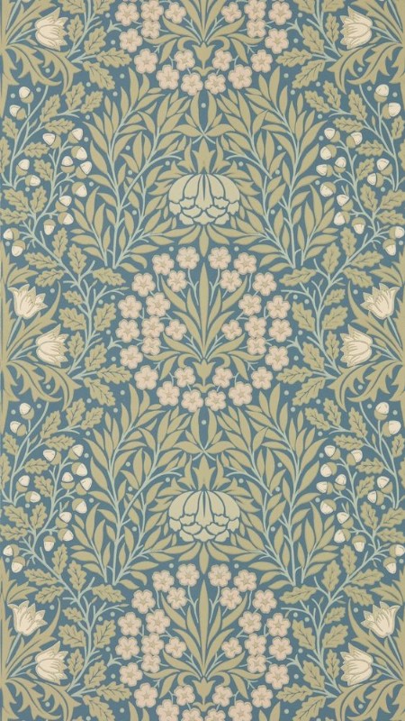 Bild vun Faarf Bluebell & Peony Border Gold/Madder - MUNW217608 - 07914-01