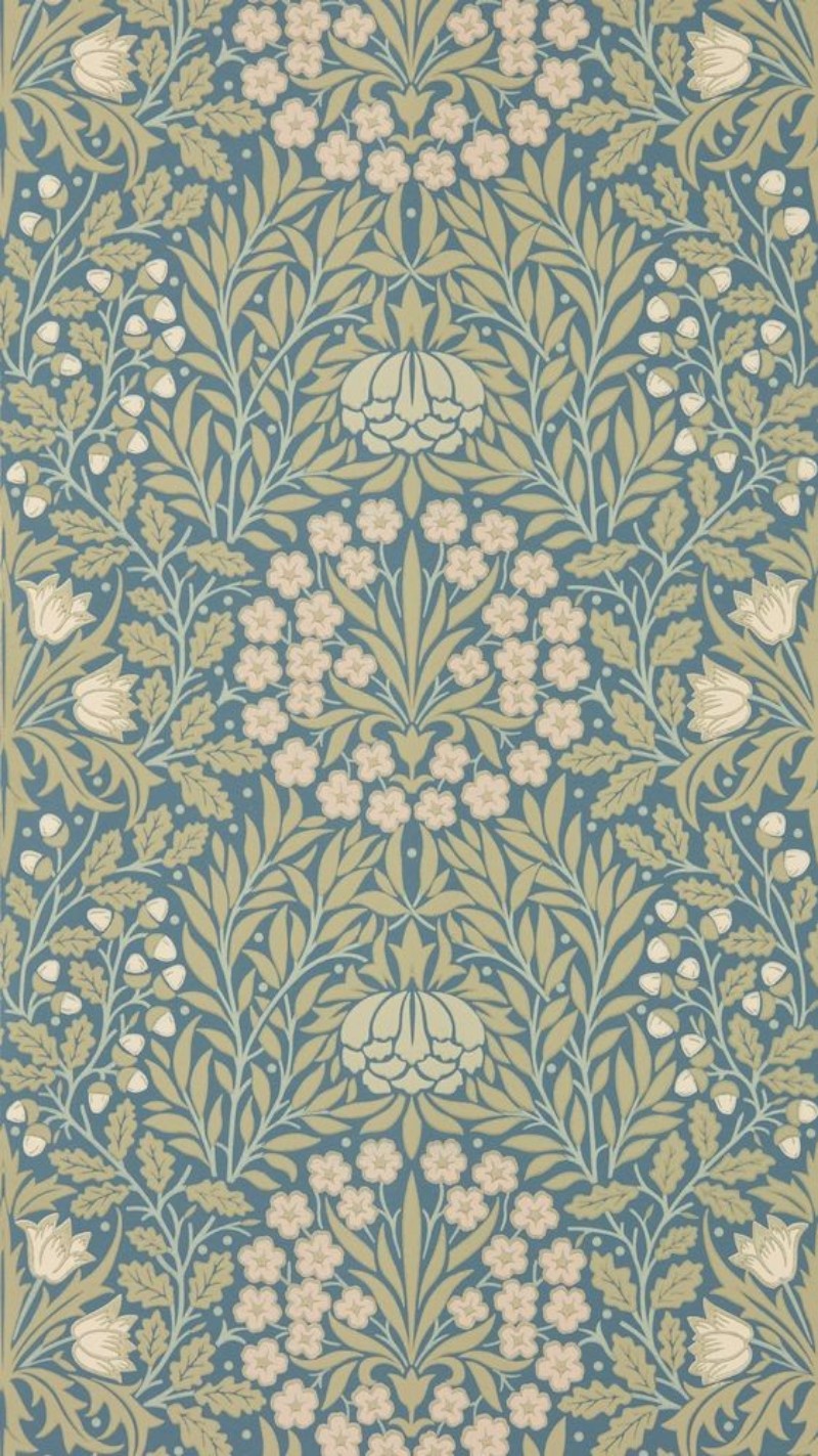 Picture of Coloring Bluebell & Peony Border Gold/Madder - MUNW217608 - 07914-01