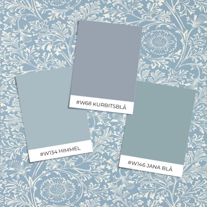 Bild von Farbe Ornamental Frieze Linen/Woad - MUNW217612 - 07918-01