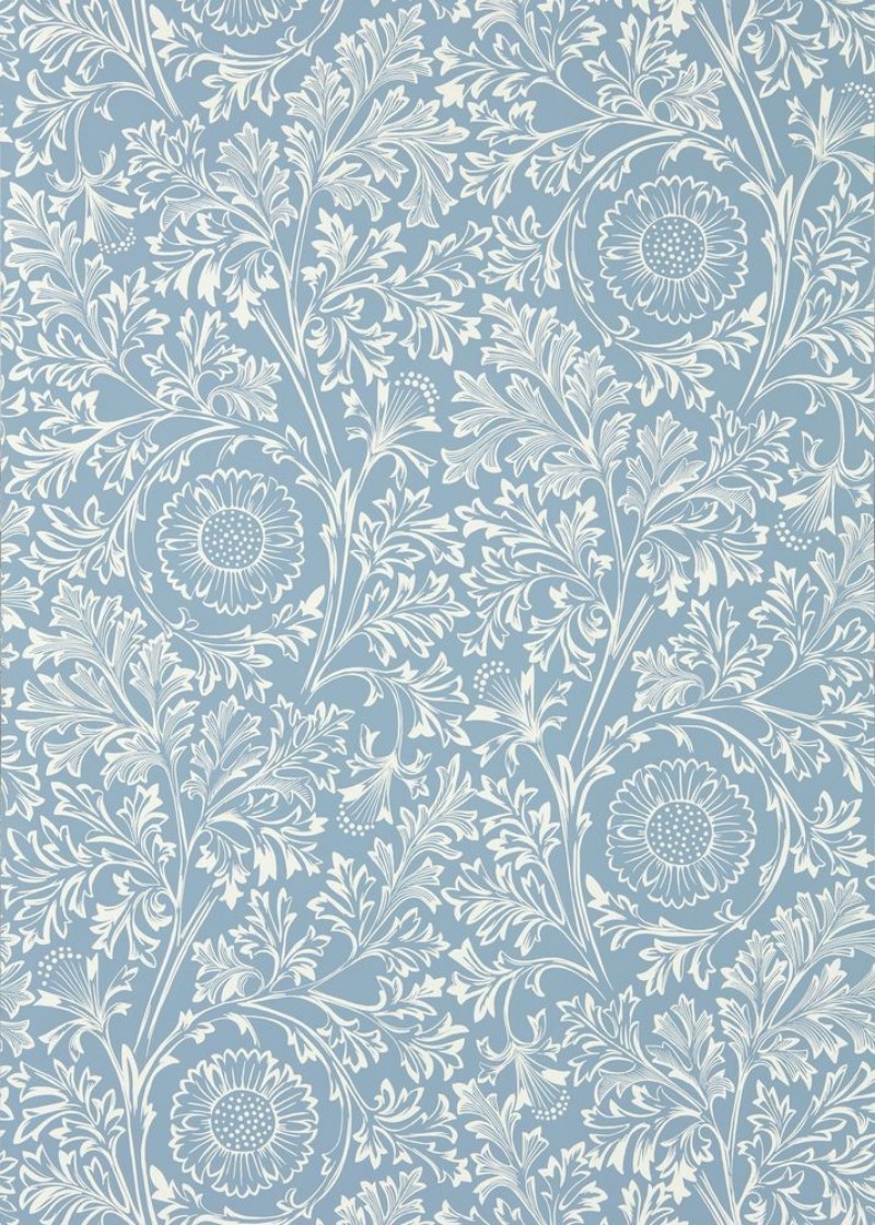 Bild von Farbe Ornamental Frieze Linen/Woad - MUNW217612 - 07918-01