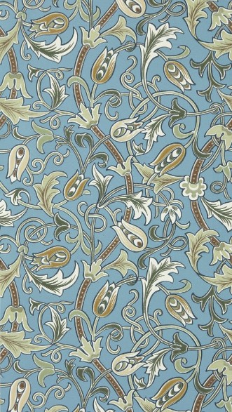 Scrolling Tulip Woad/Thyme - MUNW217565 wallpaper Morris & Co