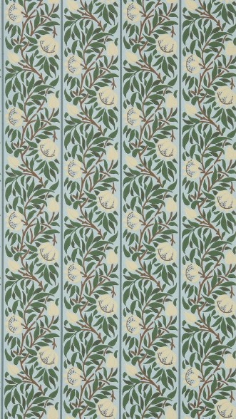 Peony Trellis Soft Blue/Nettle - MUNW217569 wallpaper Morris & Co