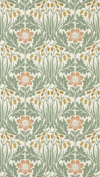 Woodbell & Anemone Rose/Sage - MUNW217573 wallpaper Morris & Co