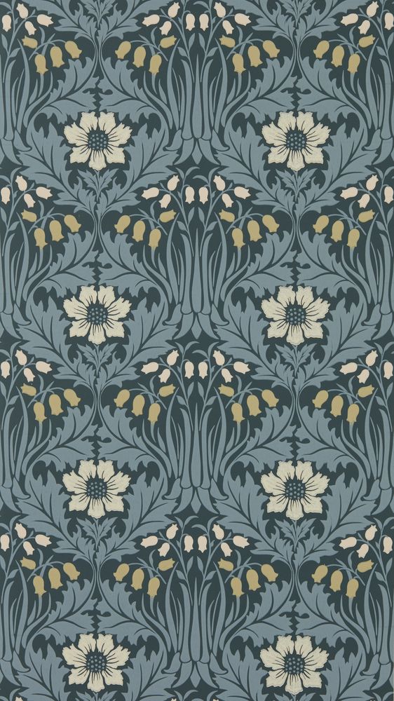 Woodbell & Anemone Indigo - MUNW217574 wallpaper Morris & Co