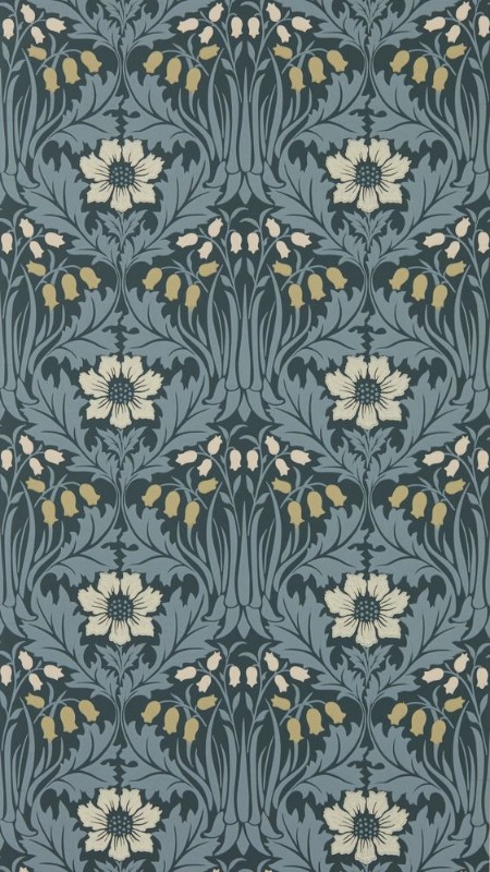 Woodbell & Anemone Indigo - MUNW217574 wallpaper Morris & Co Woodbell & Anemone Indigo - MUNW217574 wallpaper Morris & Co