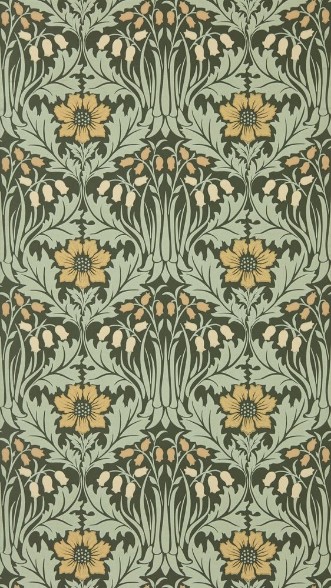Woodbell & Anemone Bayleaf/Manilla - MUNW217575 wallpaper Morris & Co