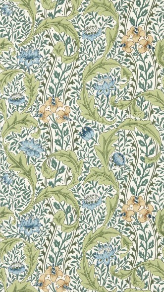 Wild Tulip & Vine Nettle/Woad - MUNW217577 wallpaper Morris & Co