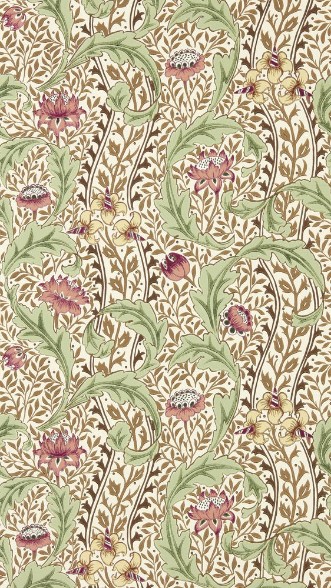 Wild Tulip & Vine Rose/Linen - MUNW217579 wallpaper Morris & Co