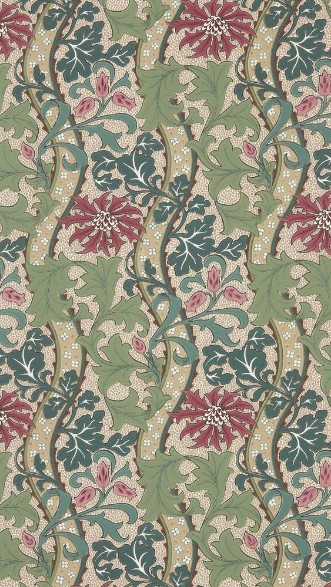 Cornflower Madder/Forest - MUNW217580 wallpaper Morris & Co
