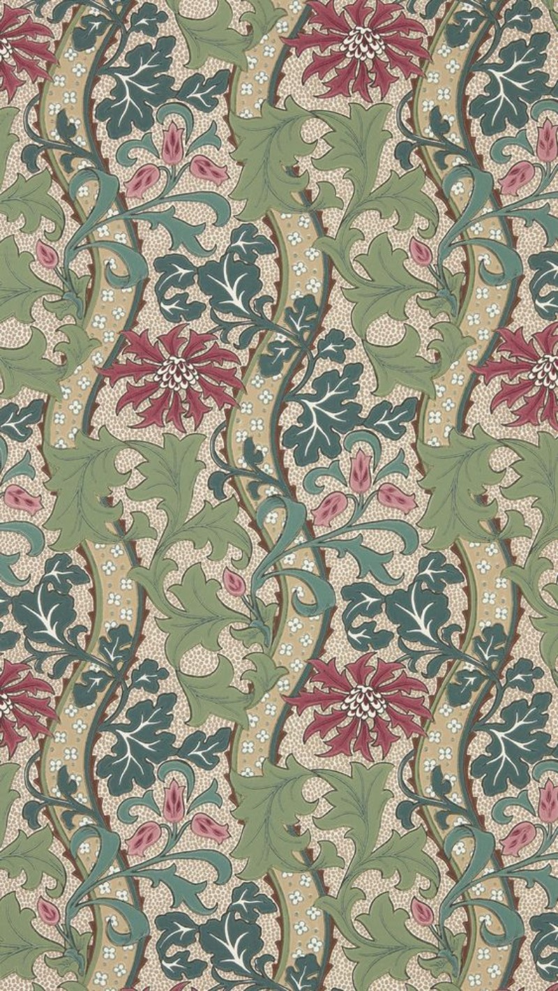 Cornflower Madder/Forest - MUNW217580 wallpaper Morris & Co