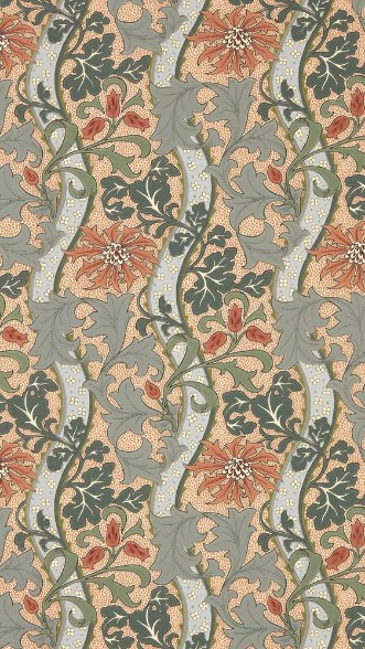 Cornflower Russet/Teal - MUNW217581 wallpaper Morris & Co